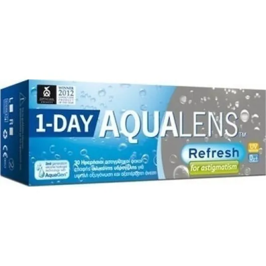 AQUALENS REFRESH ONE DAY FOR ASTIGMATISM UV400 (30-PACK) - SAUFLON AQUALENS REFRESH ONE DAY FOR ASTIGMATISM UV400 (30-PACK) - SAUFLON
