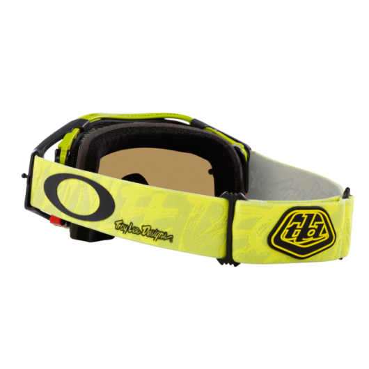 Oakley OO7107 710719 AIRBRAKE MTB TROY LEE DESIGN REVEL YELLOW W/BLACK ICE IRIDIUM