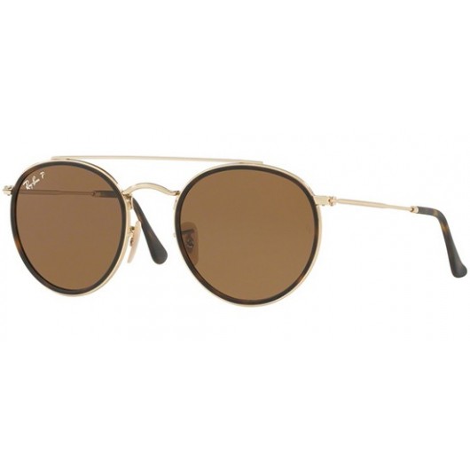 RAYBAN ROUND DOUBLE BRIDGE RB3647N 001/57 51 POLARIZED - RAYBAN