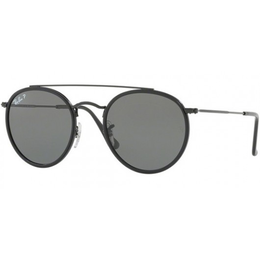 RAYBAN ROUND DOUBLE BRIDGE RB3647N 002/58 51 POLARIZED - RAYBAN